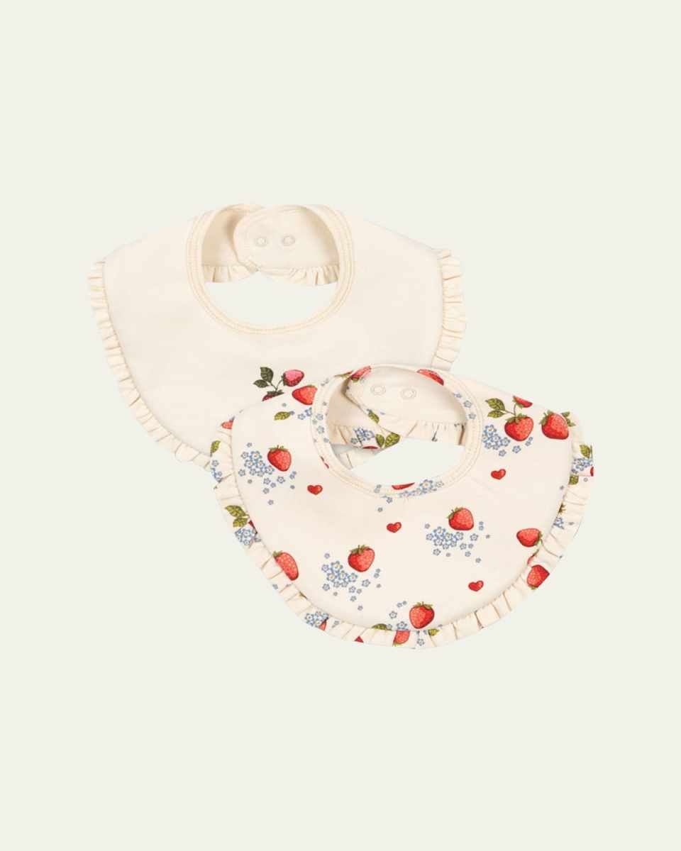 Girl's 2-Pack Frill Bib Set